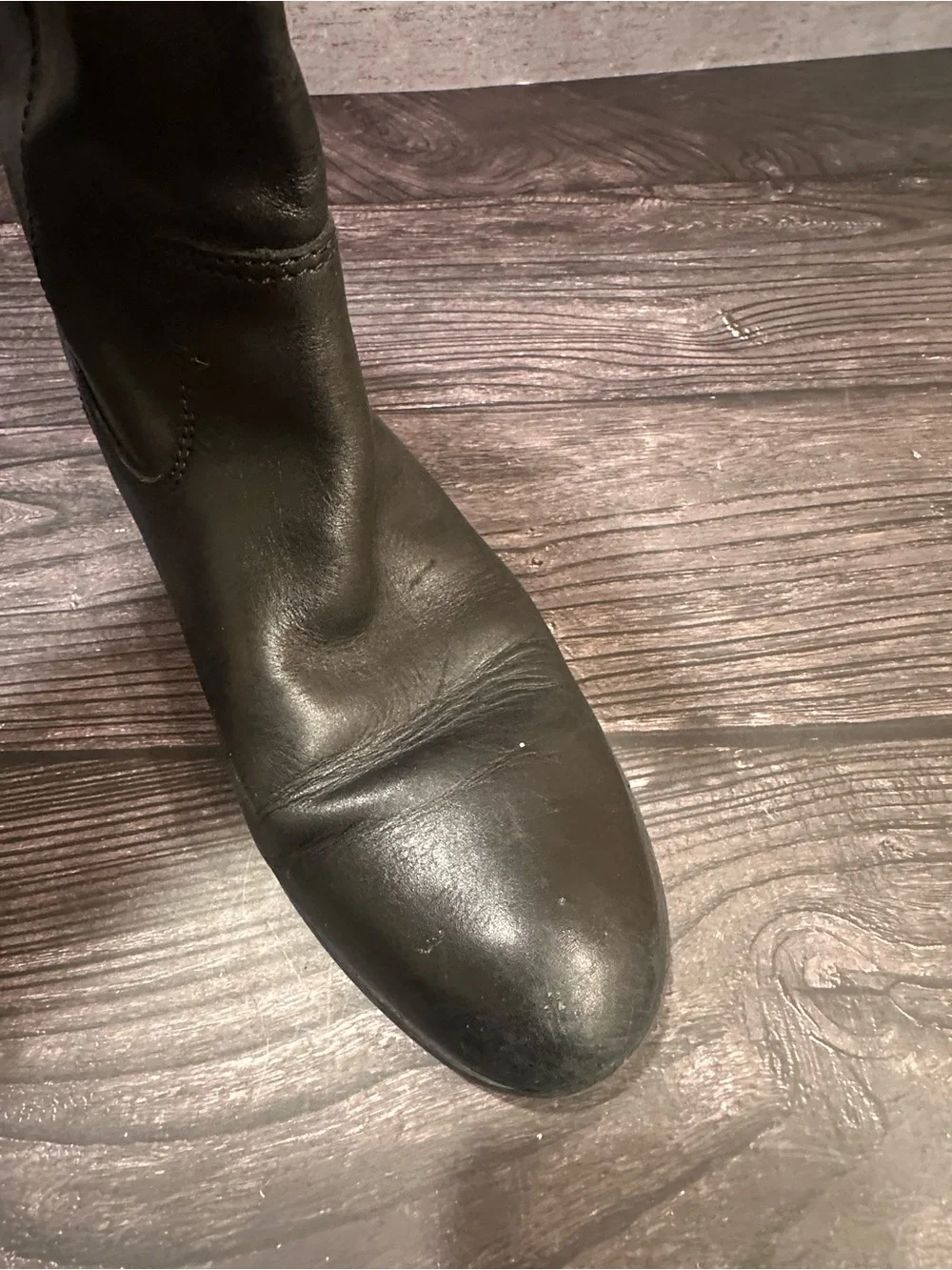 Carlos by Carlos Santana Black Lace-Up Mid-Calf Leather Boots